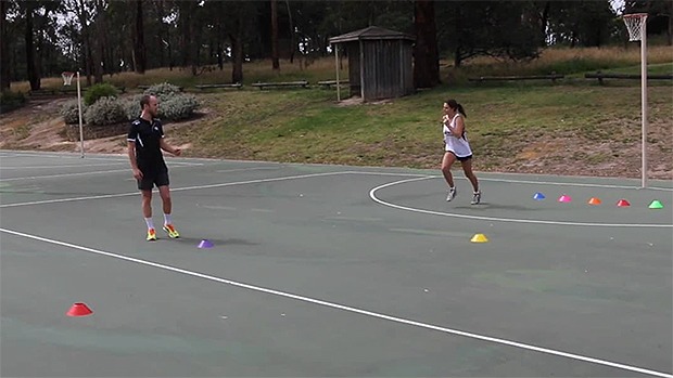 Netball coaching cone drills footwork skills