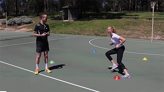 Four-cone footwork conework netball drill coaching