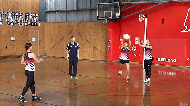 Netball coaching drill creating intercept defence