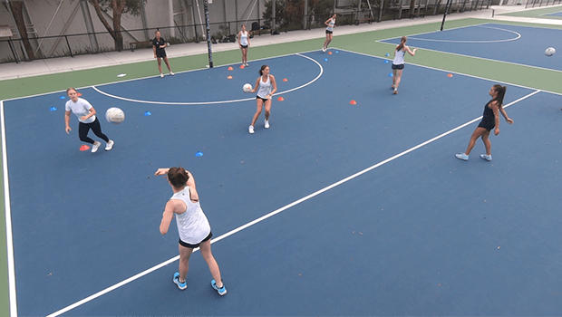 Double extension netball drill