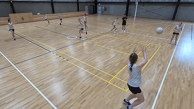 square timing netball drill