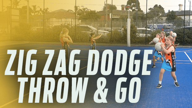 ZIG ZAG DODGE THROW AND GO NETBALL DRILL
