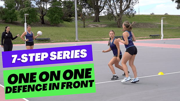 ONE ON ONE DEFENCE IN FRONT NETBALL DRILL SESSION 7 STEPS