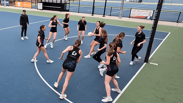 Shrink the square team netball drill